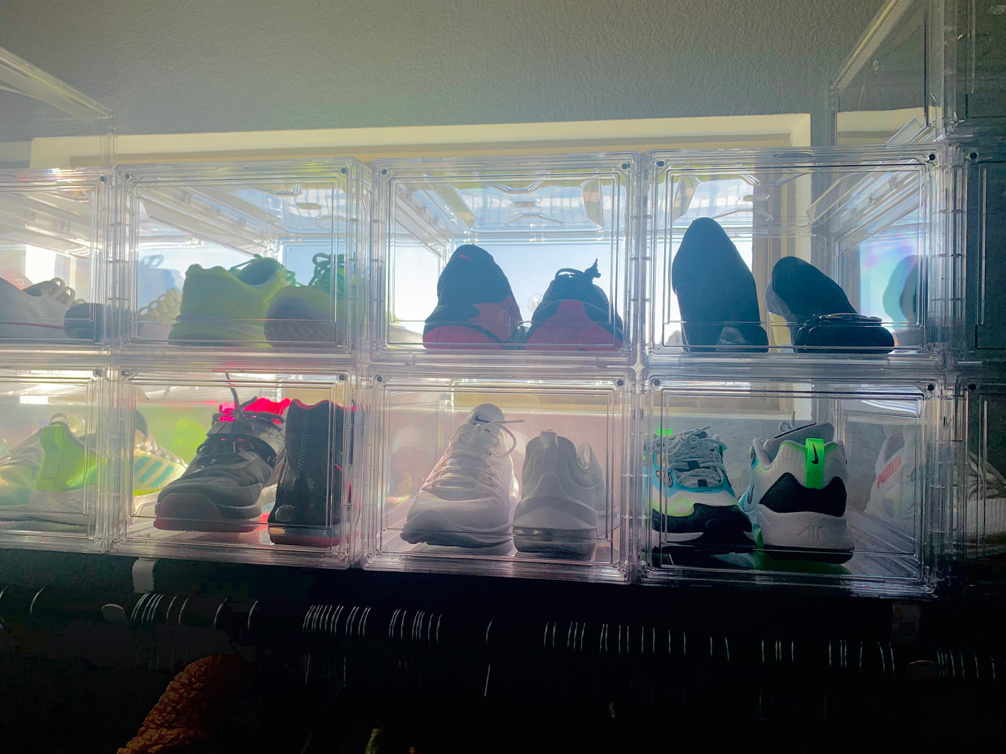 Acrylic shoe box organizer stackable