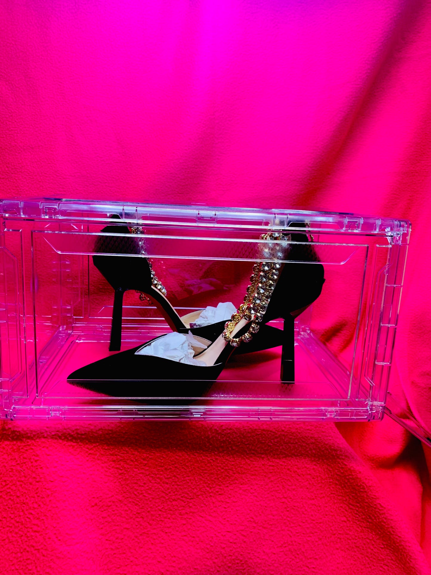 Acrylic shoe box organizer stackable