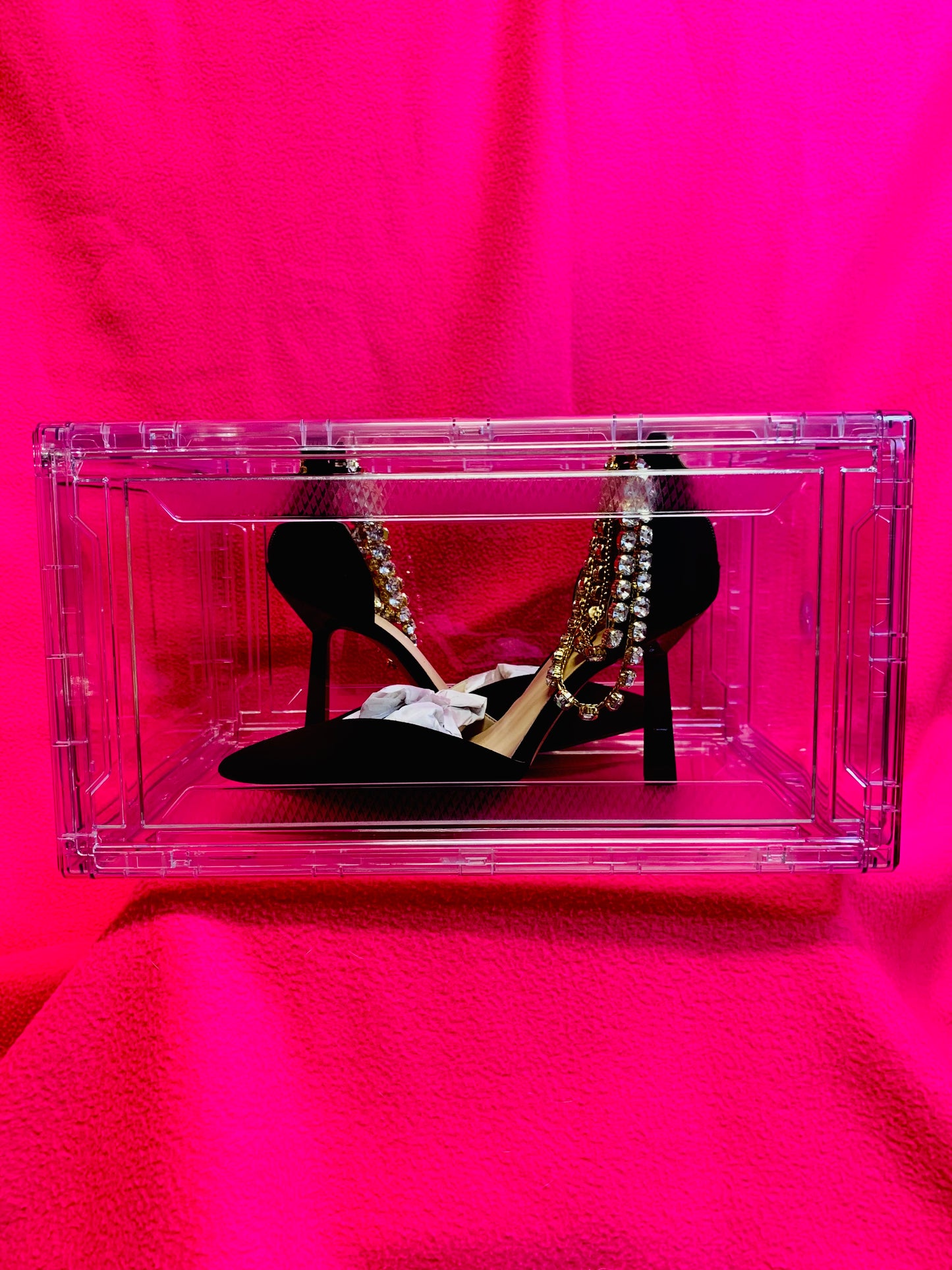 Acrylic shoe box organizer stackable