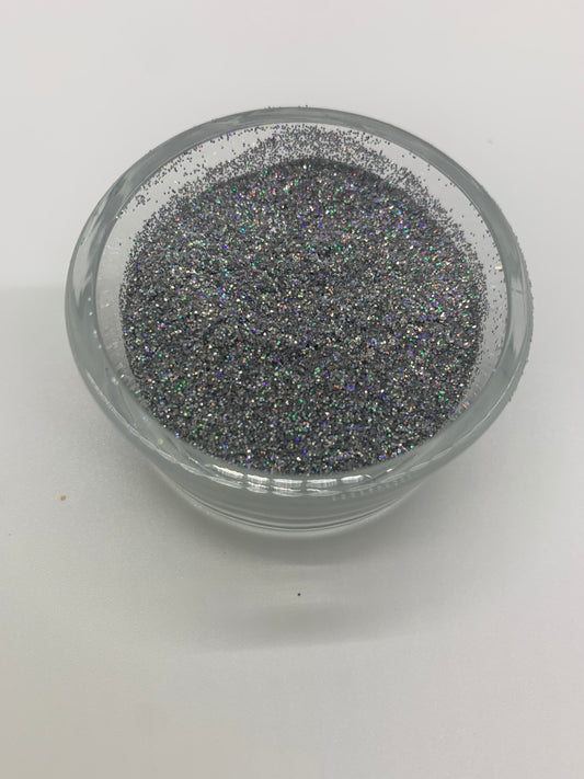 Holographic metallic platinum glitter